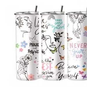 Floral Motivational Tumbler